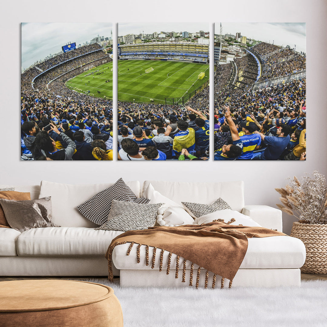 Boca Juniors Stadium Wall Art Print, La Bombonera Stadium Wall Art Canvas for Sports Lover Gift, Soccer Fans Print, Soccer Stadiums Canvas