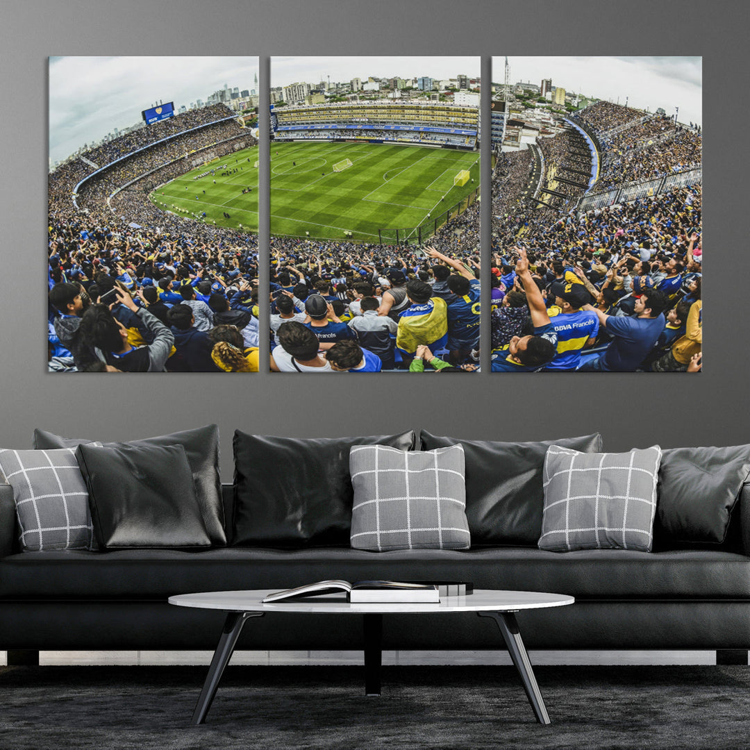 Boca Juniors Stadium Wall Art Print, La Bombonera Stadium Wall Art Canvas for Sports Lover Gift, Soccer Fans Print, Soccer Stadiums Canvas