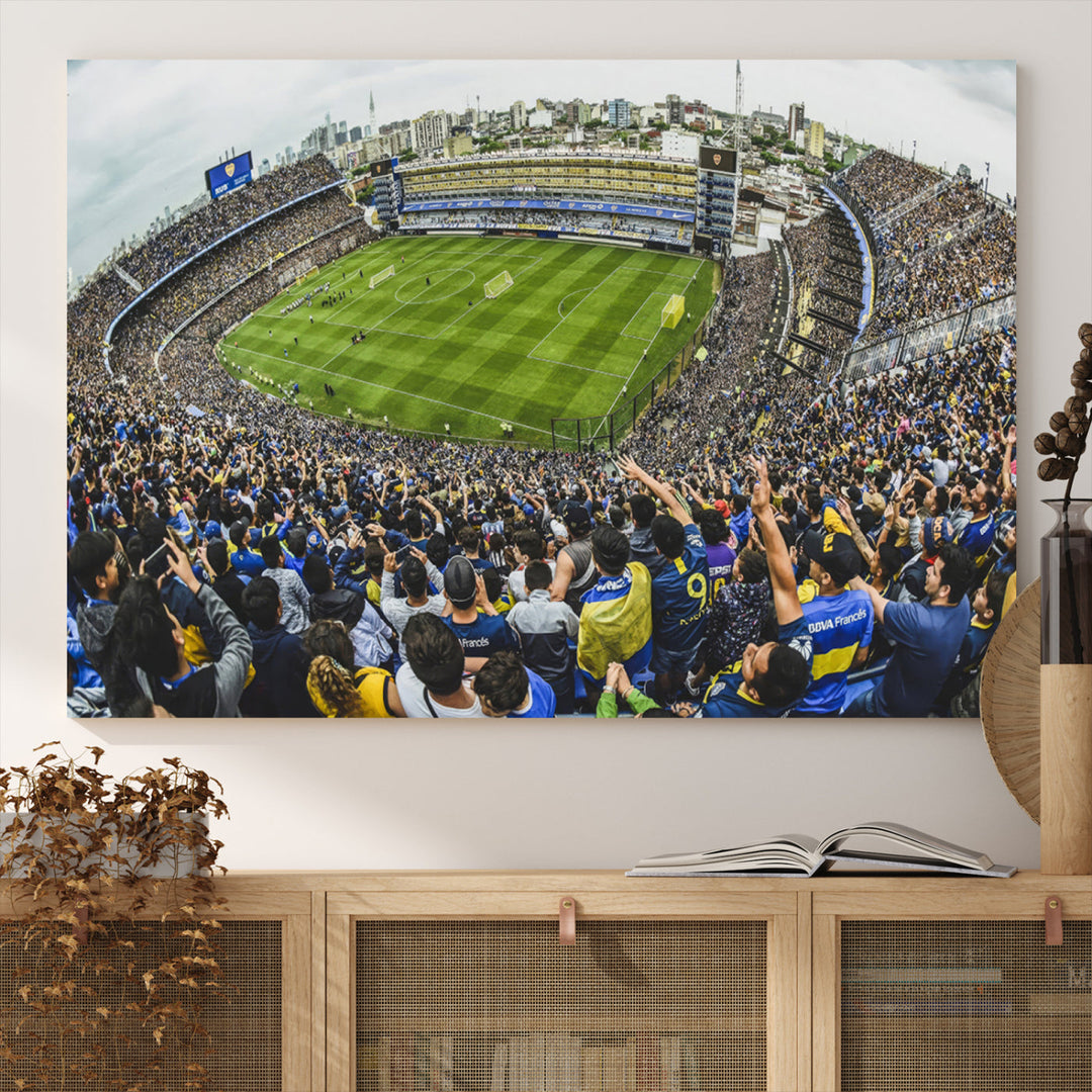 Boca Juniors Stadium Wall Art Print, La Bombonera Stadium Wall Art Canvas for Sports Lover Gift, Soccer Fans Print, Soccer Stadiums Canvas