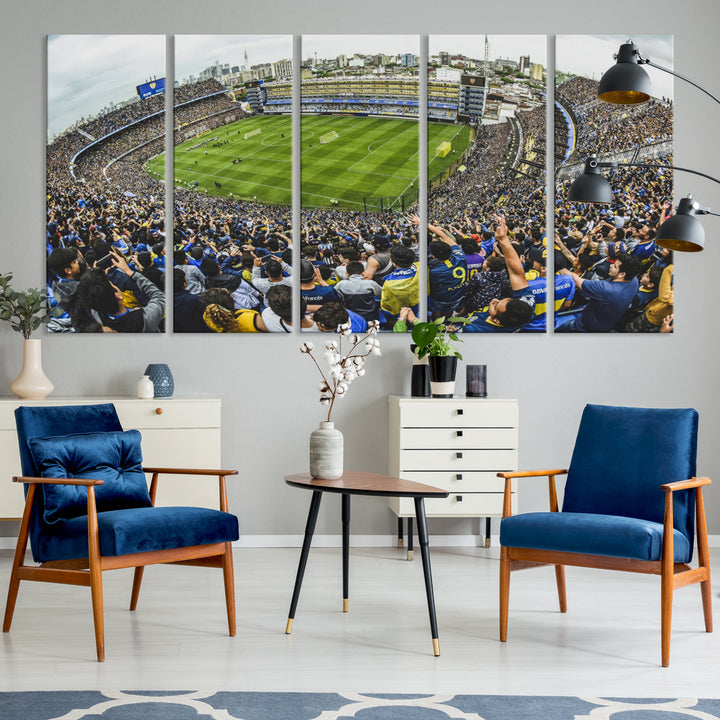 Boca Juniors Stadium Wall Art Print, La Bombonera Stadium Wall Art Canvas for Sports Lover Gift, Soccer Fans Print, Soccer Stadiums Canvas