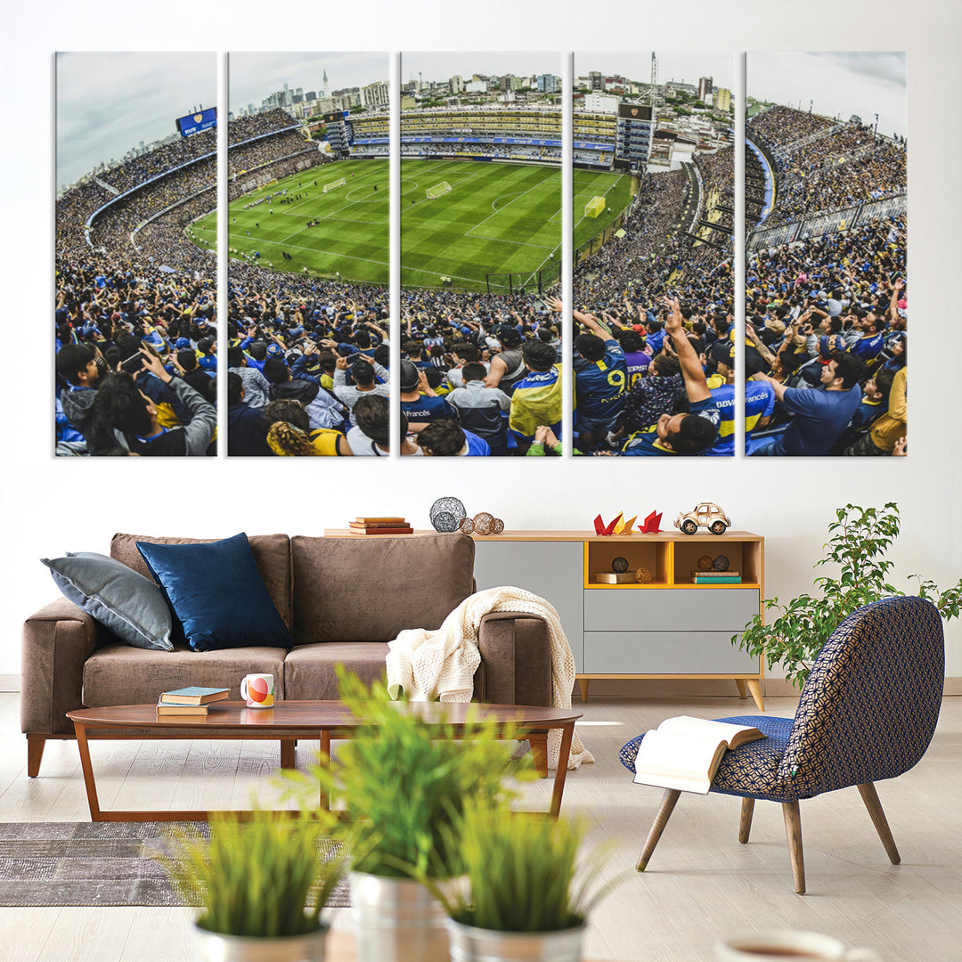 Boca Juniors Stadium Wall Art Print, La Bombonera Stadium Wall Art Canvas for Sports Lover Gift, Soccer Fans Print, Soccer Stadiums Canvas