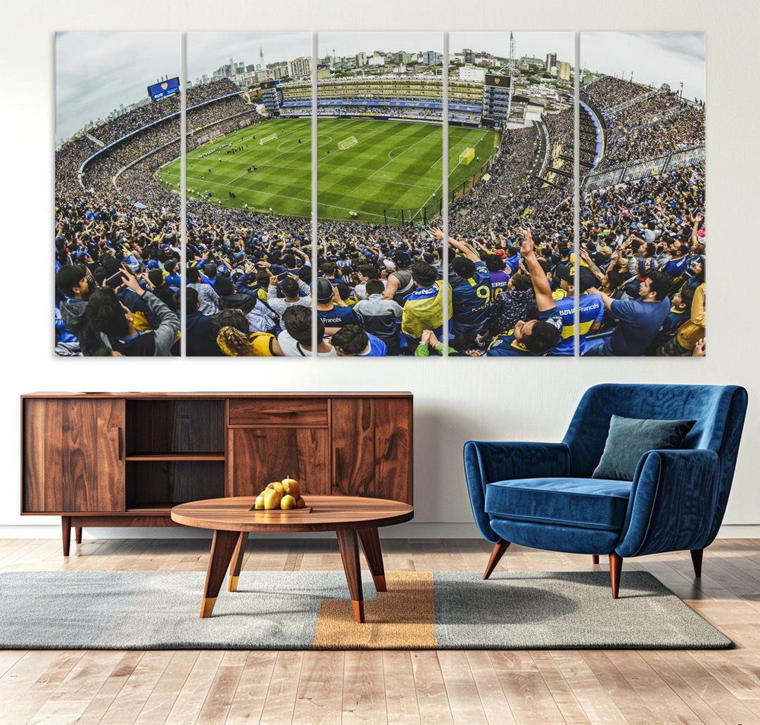 Boca Juniors Stadium Wall Art Print, La Bombonera Stadium Wall Art Canvas for Sports Lover Gift, Soccer Fans Print, Soccer Stadiums Canvas