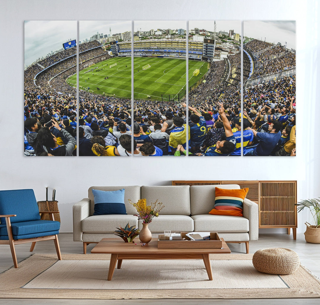 Boca Juniors Stadium Wall Art Print, La Bombonera Stadium Wall Art Canvas for Sports Lover Gift, Soccer Fans Print, Soccer Stadiums Canvas