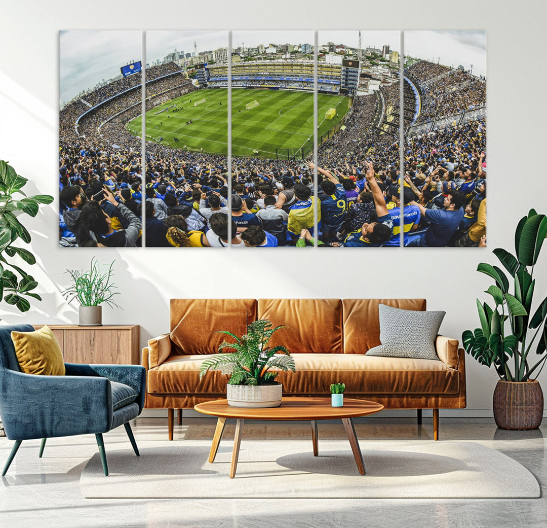 Boca Juniors Stadium Wall Art Print, La Bombonera Stadium Wall Art Canvas for Sports Lover Gift, Soccer Fans Print, Soccer Stadiums Canvas