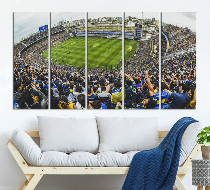 Boca Juniors Stadium Wall Art Print, La Bombonera Stadium Wall Art Canvas for Sports Lover Gift, Soccer Fans Print, Soccer Stadiums Canvas