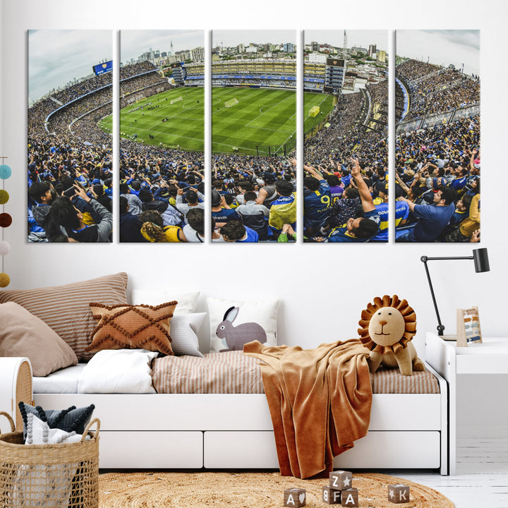 Boca Juniors Stadium Wall Art Print, La Bombonera Stadium Wall Art Canvas for Sports Lover Gift, Soccer Fans Print, Soccer Stadiums Canvas