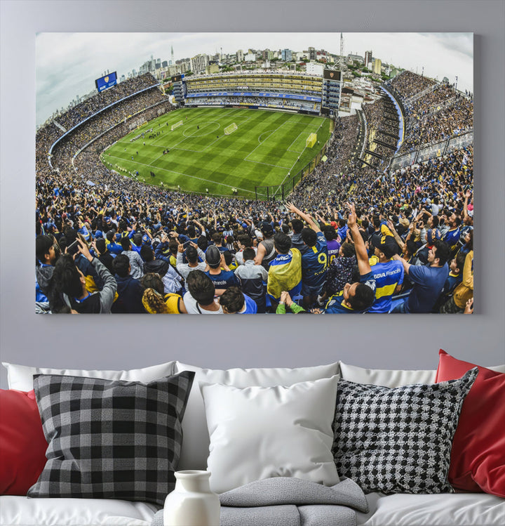 Boca Juniors Stadium Wall Art Print, La Bombonera Stadium Wall Art Canvas for Sports Lover Gift, Soccer Fans Print, Soccer Stadiums Canvas