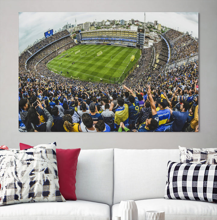 Boca Juniors Stadium Wall Art Print, La Bombonera Stadium Wall Art Canvas for Sports Lover Gift, Soccer Fans Print, Soccer Stadiums Canvas