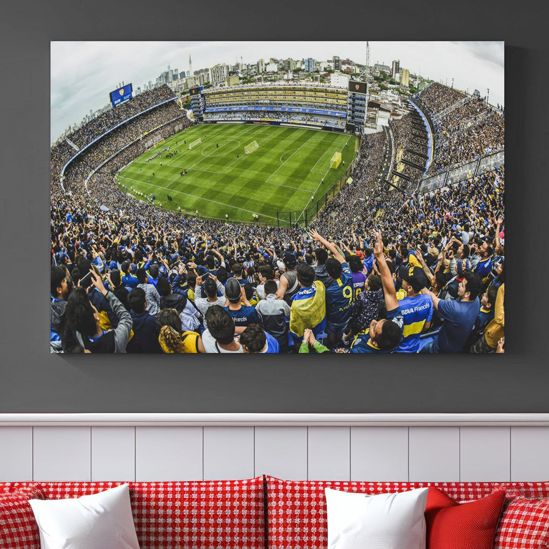 Boca Juniors Stadium Wall Art Print, La Bombonera Stadium Wall Art Canvas for Sports Lover Gift, Soccer Fans Print, Soccer Stadiums Canvas