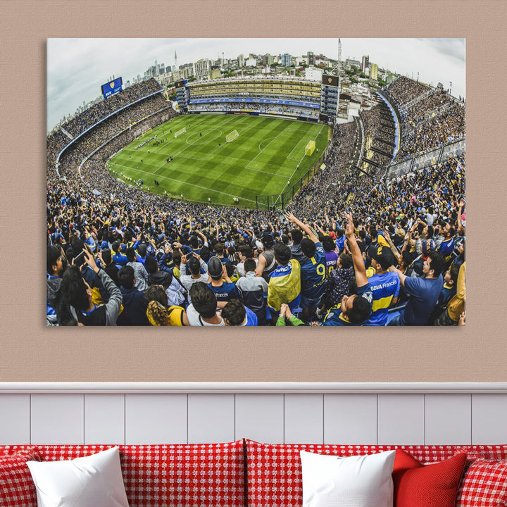 Boca Juniors Stadium Wall Art Print, La Bombonera Stadium Wall Art Canvas for Sports Lover Gift, Soccer Fans Print, Soccer Stadiums Canvas