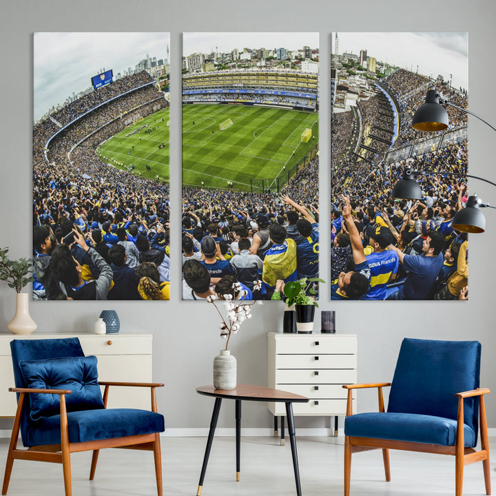 Boca Juniors Stadium Wall Art Print, La Bombonera Stadium Wall Art Canvas for Sports Lover Gift, Soccer Fans Print, Soccer Stadiums Canvas