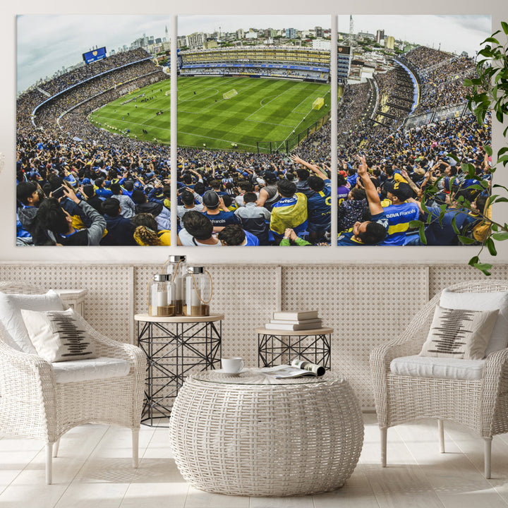 Boca Juniors Stadium Wall Art Print, La Bombonera Stadium Wall Art Canvas for Sports Lover Gift, Soccer Fans Print, Soccer Stadiums Canvas