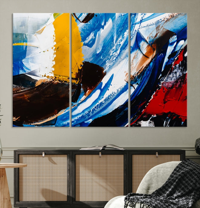 Bold Colors Abstract Canvas Wall Art Large Framed Print