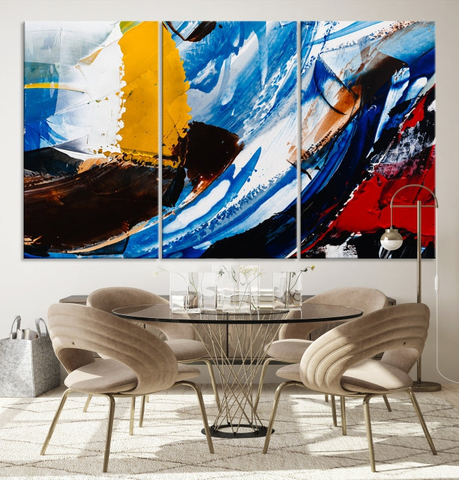 Bold Colors Abstract Canvas Wall Art Large Framed Print