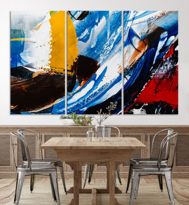 Bold Colors Abstract Canvas Wall Art Large Framed Print