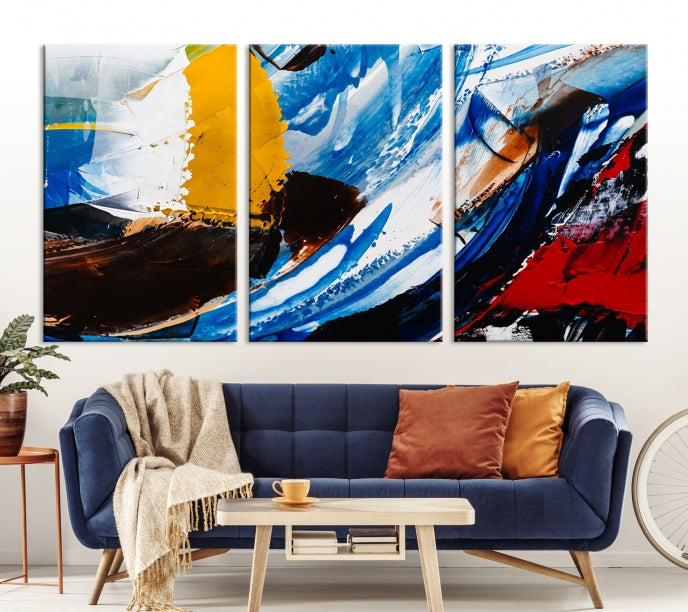 Bold Colors Abstract Canvas Wall Art Large Framed Print