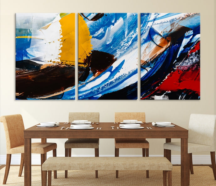 Bold Colors Abstract Canvas Wall Art Large Framed Print