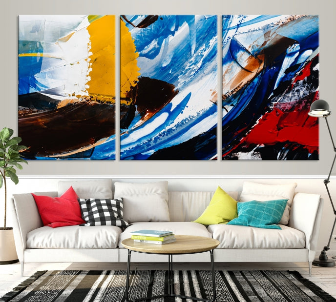 Bold Colors Abstract Canvas Wall Art Large Framed Print