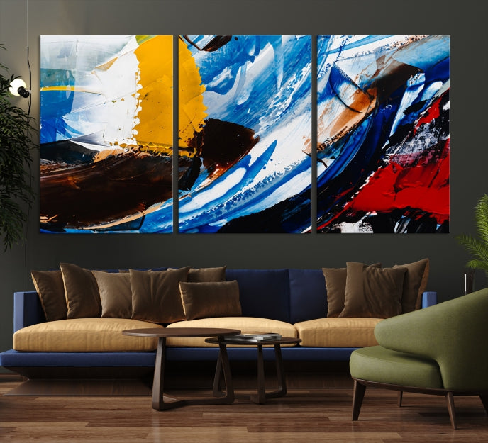 Bold Colors Abstract Canvas Wall Art Large Framed Print