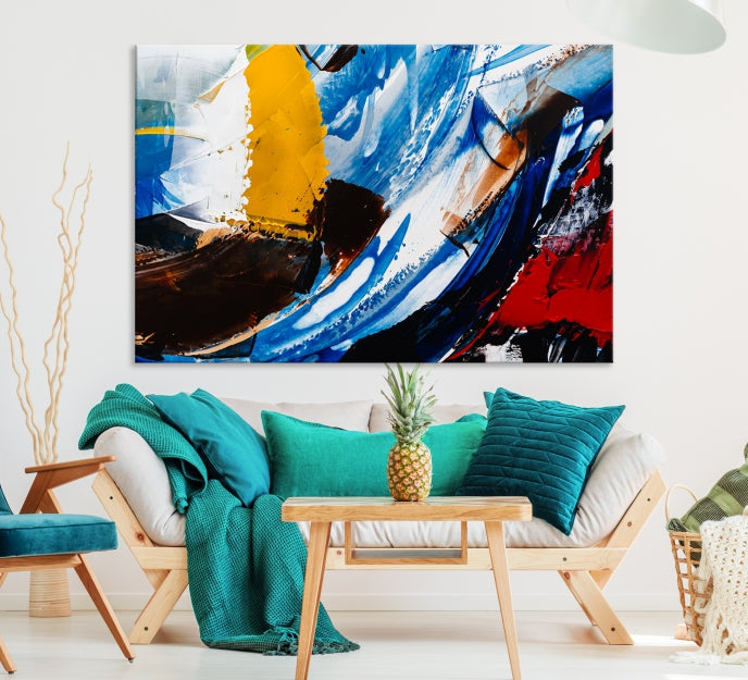 Bold Colors Abstract Canvas Wall Art Large Framed Print