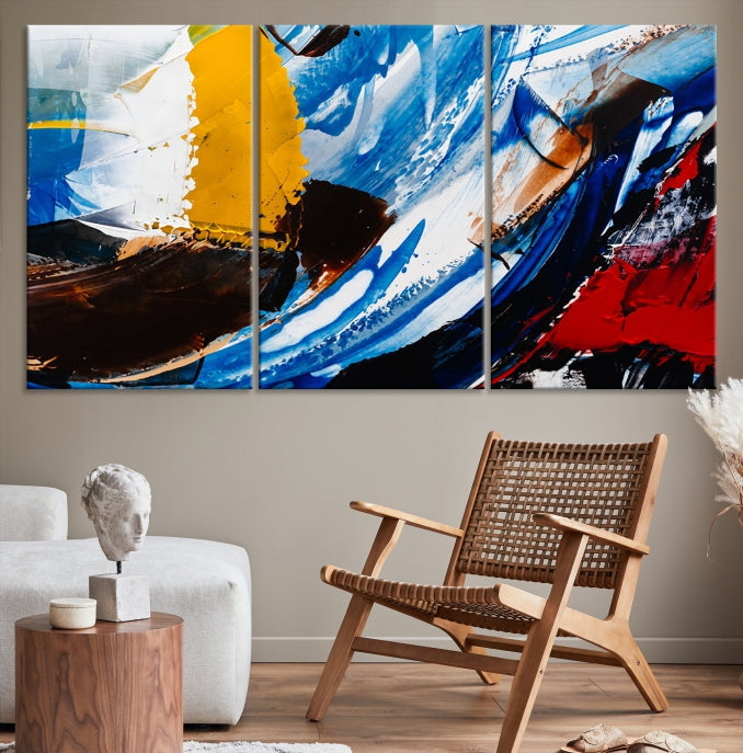 Bold Colors Abstract Canvas Wall Art Large Framed Print