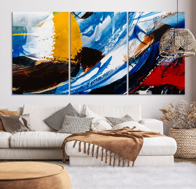 Bold Colors Abstract Canvas Wall Art Large Framed Print