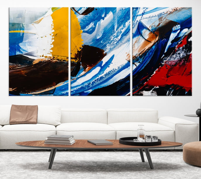 Bold Colors Abstract Canvas Wall Art Large Framed Print