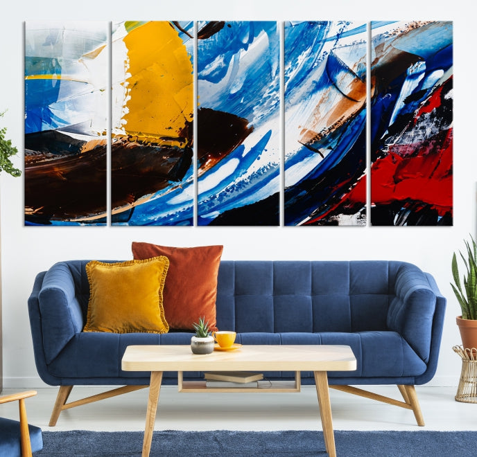 Bold Colors Abstract Canvas Wall Art Large Framed Print