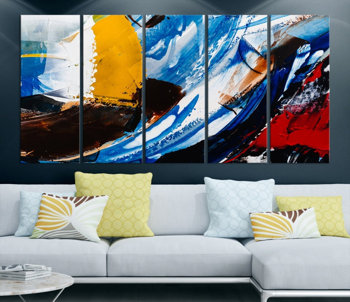 Bold Colors Abstract Canvas Wall Art Large Framed Print