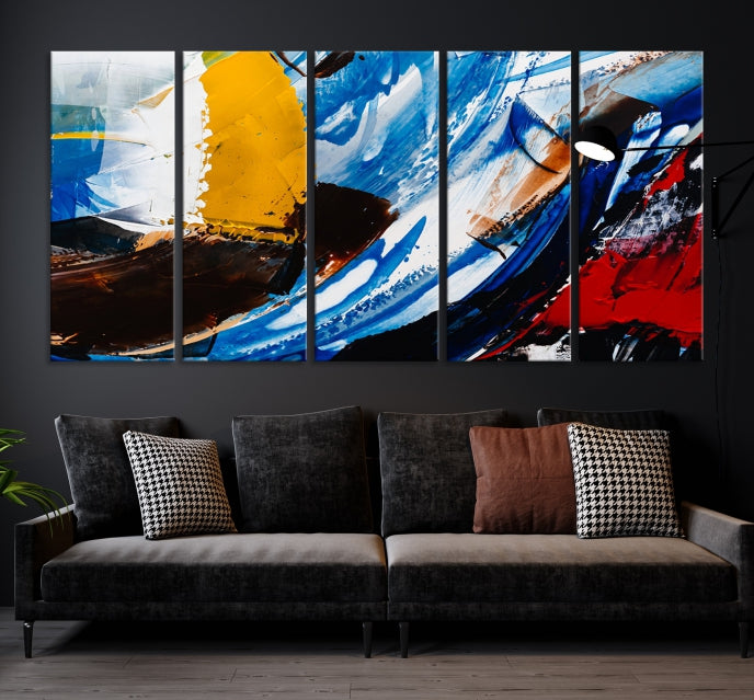 Bold Colors Abstract Canvas Wall Art Large Framed Print