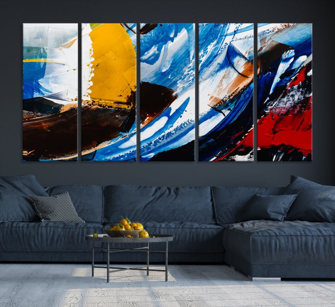 Bold Colors Abstract Canvas Wall Art Large Framed Print