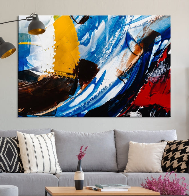 Bold Colors Abstract Canvas Wall Art Large Framed Print