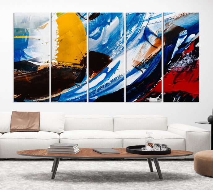 Bold Colors Abstract Canvas Wall Art Large Framed Print