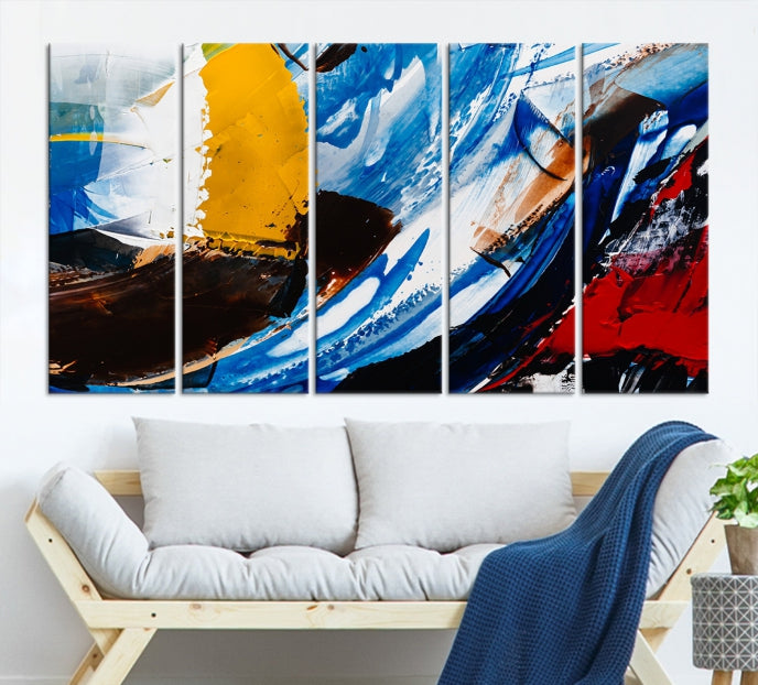 Bold Colors Abstract Canvas Wall Art Large Framed Print