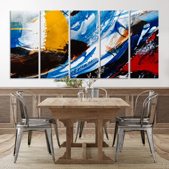 Bold Colors Abstract Canvas Wall Art Large Framed Print