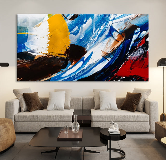 Bold Colors Abstract Canvas Wall Art Large Framed Print