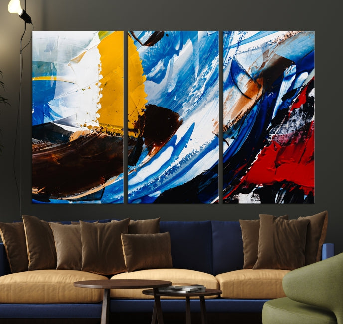 Bold Colors Abstract Canvas Wall Art Large Framed Print