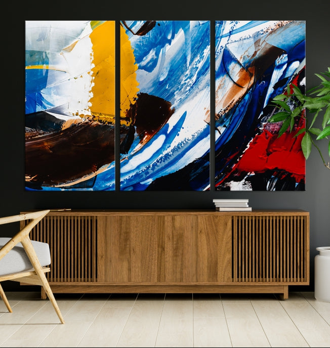 Bold Colors Abstract Canvas Wall Art Large Framed Print