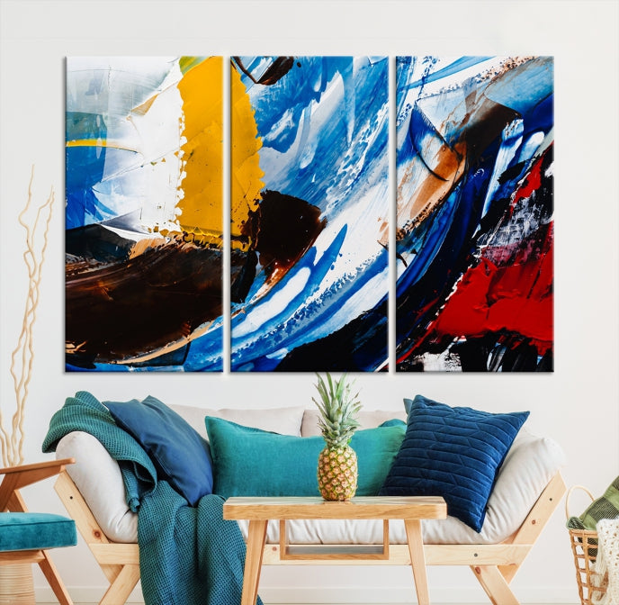 Bold Colors Abstract Canvas Wall Art Large Framed Print