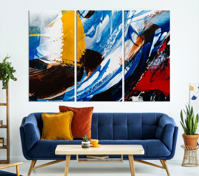 Bold Colors Abstract Canvas Wall Art Large Framed Print