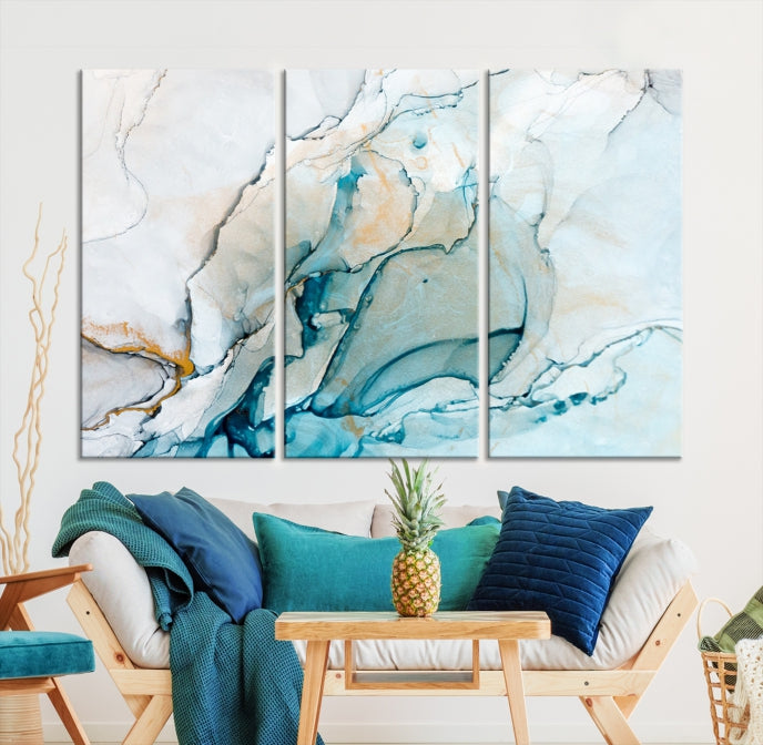 Bring a Modern & Stylish Touch to Your Home Decor with Our Large Abstract Fluid Effect Marble Canvas Wall Art Print