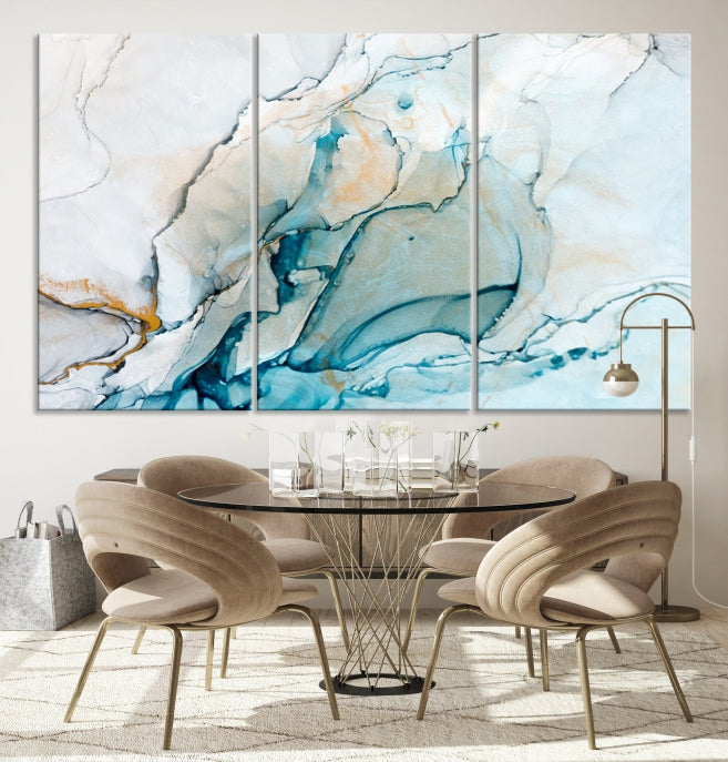 Bring a Modern & Stylish Touch to Your Home Decor with Our Large Abstract Fluid Effect Marble Canvas Wall Art Print