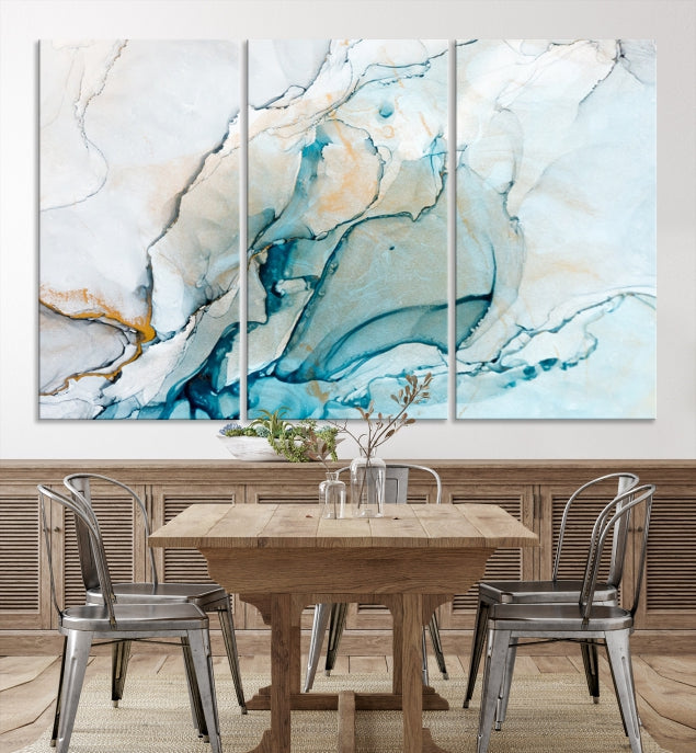 Bring a Modern & Stylish Touch to Your Home Decor with Our Large Abstract Fluid Effect Marble Canvas Wall Art Print