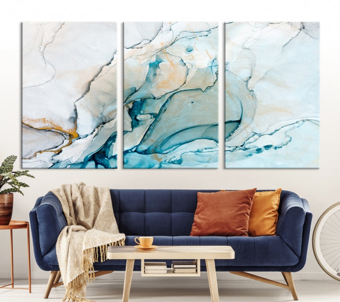 Bring a Modern & Stylish Touch to Your Home Decor with Our Large Abstract Fluid Effect Marble Canvas Wall Art Print