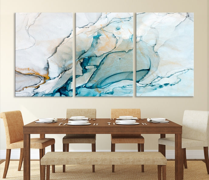 Bring a Modern & Stylish Touch to Your Home Decor with Our Large Abstract Fluid Effect Marble Canvas Wall Art Print