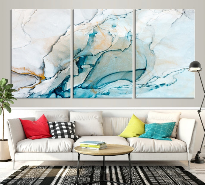 Bring a Modern & Stylish Touch to Your Home Decor with Our Large Abstract Fluid Effect Marble Canvas Wall Art Print