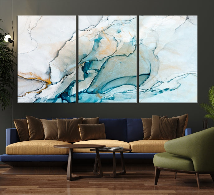 Bring a Modern & Stylish Touch to Your Home Decor with Our Large Abstract Fluid Effect Marble Canvas Wall Art Print