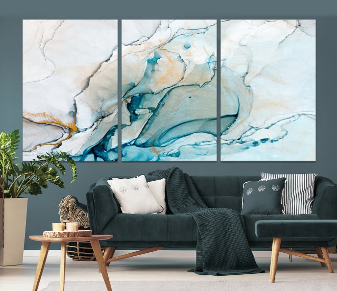 Bring a Modern & Stylish Touch to Your Home Decor with Our Large Abstract Fluid Effect Marble Canvas Wall Art Print