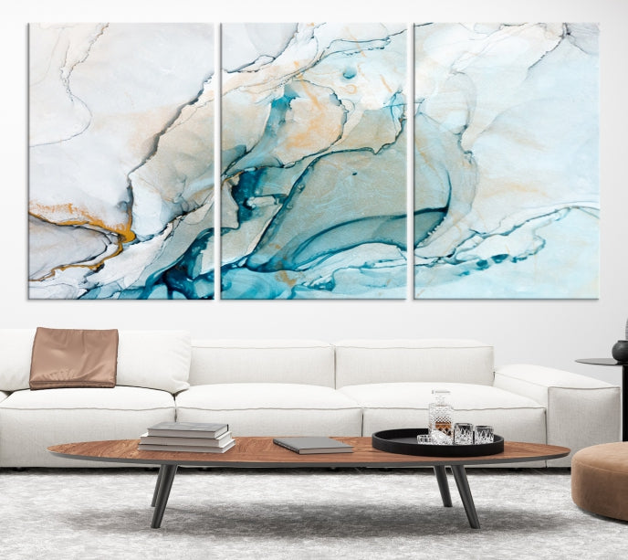 Bring a Modern & Stylish Touch to Your Home Decor with Our Large Abstract Fluid Effect Marble Canvas Wall Art Print