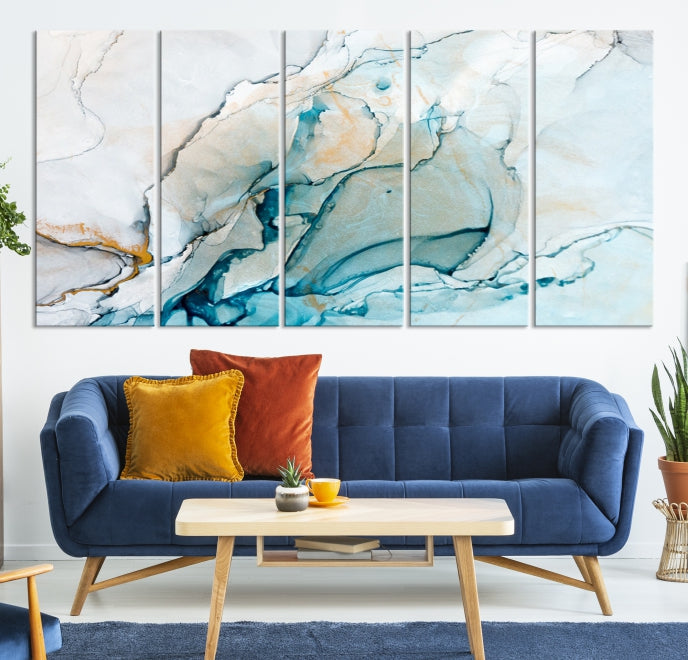 Bring a Modern & Stylish Touch to Your Home Decor with Our Large Abstract Fluid Effect Marble Canvas Wall Art Print